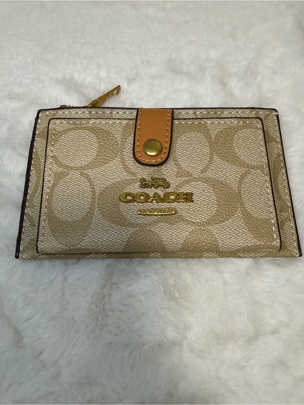 Beige/Tan Signature Card Case Wallet
